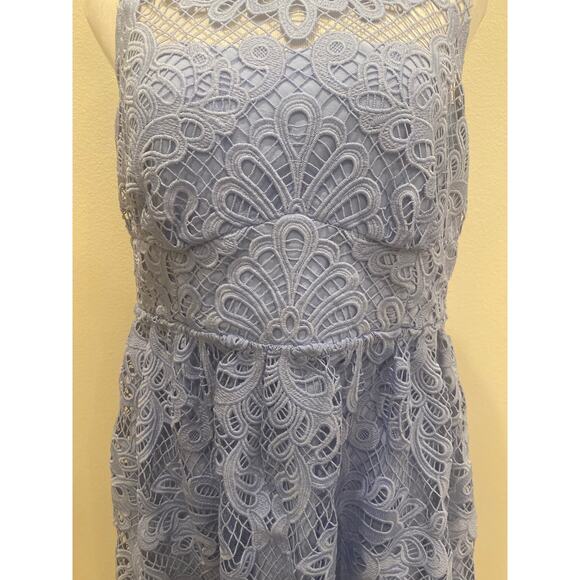 Self Portrait Dress Sleeveless Lace Midi Lilac/Blue size US 12 **waist altered** - Picture 2 of 7